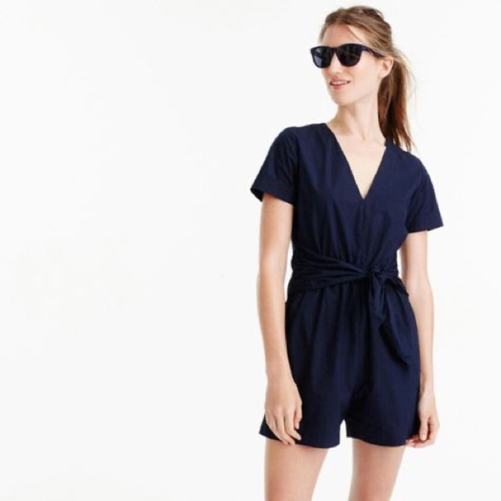 ISO J. Crew navy romper with tie waist!